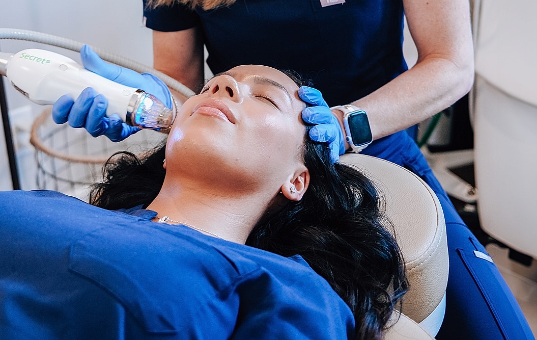 Skincare treatment in a professional spa setting.
